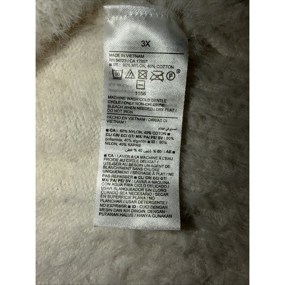 Old Navy Fuzzy Black & White Breton Stripe Pullover Sweater 3X - Picture 5 of 7